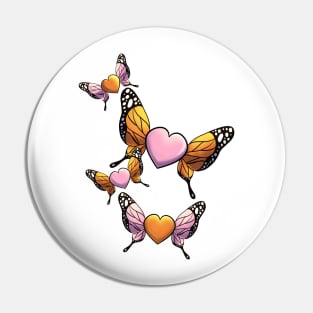 Butterfly Hearts Pin