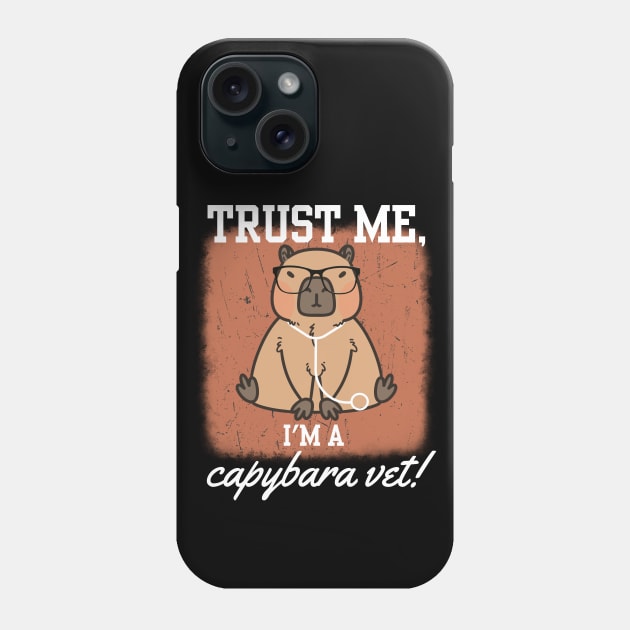 Capybara Red  Funny Vet Technician Phone Case by Art by Biyan