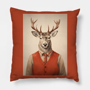 Reindeer Portrait Pillow