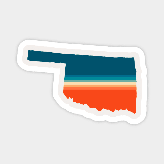 Oklahoma State Retro Map Magnet by n23tees