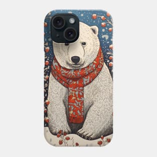 Polar Bear in Scarf Funny Christmas Gift Phone Case