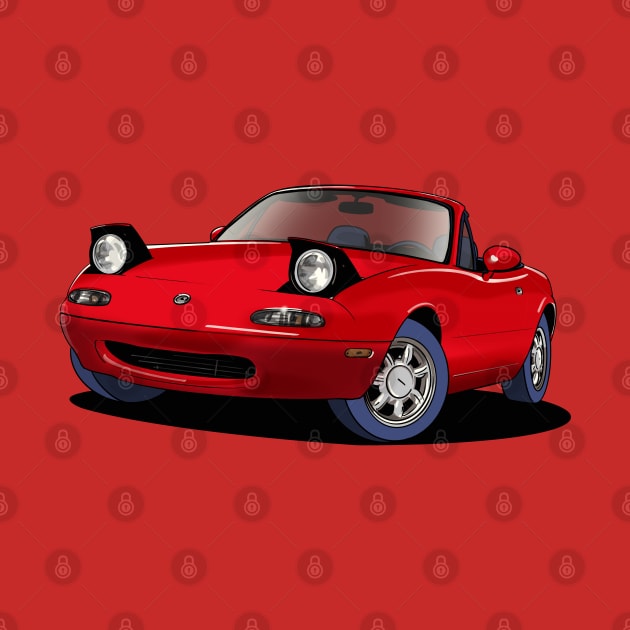 MX-5 Mazda Miata MK.1 in red by Webazoot