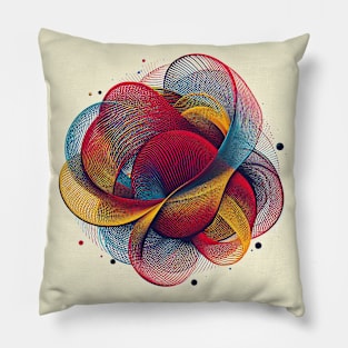 Psychedelic looking abstract illustration spirograph swirls Pillow