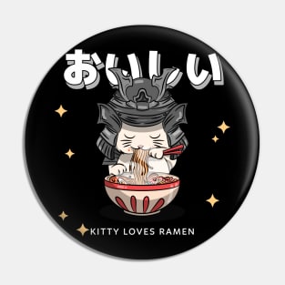 kitty love instant ramen Pin