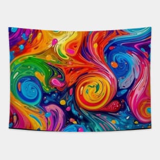 Swirly rainbows Tapestry