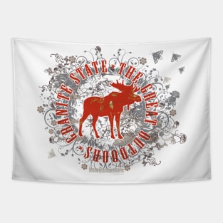 NH Moose Medallion (Red) Tapestry