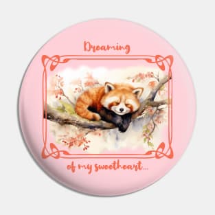 Sleeping red panda Pin