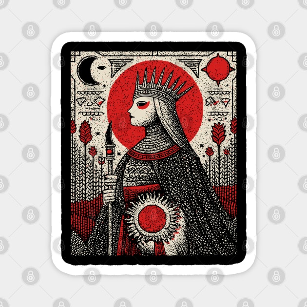 The Empress Regal Abundance Tarot Art Magnet by TuncGK