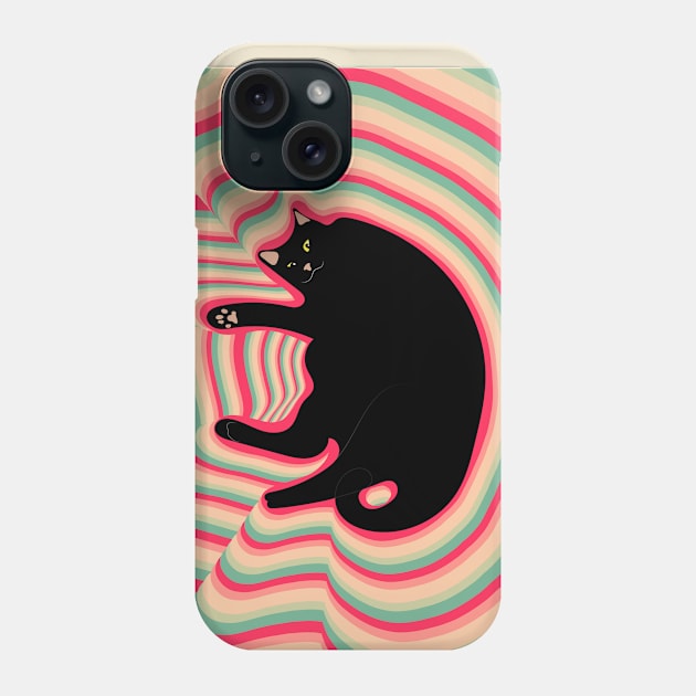 Big chonker black cat Phone Case by Arteria6e9Vena