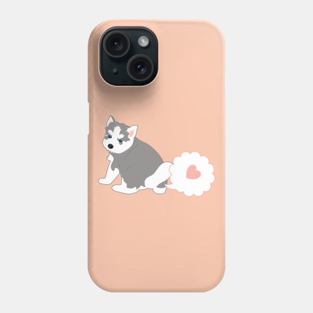 Farting Siberian Husky Puppy Phone Case by LulululuPainting