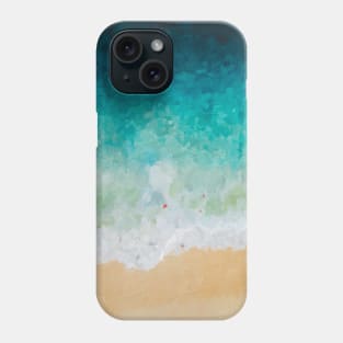 Blue gradient beach oil painting Phone Case