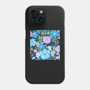 Blue vintage floral pattern Phone Case