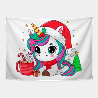 Christmas unicorn Tapestry