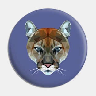 Mountain Lion Low Poly Art Pin