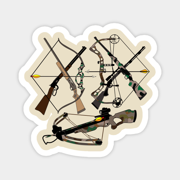 Hunting, illustration, archery, weapons, hunter toys Magnet by sandyo2ly