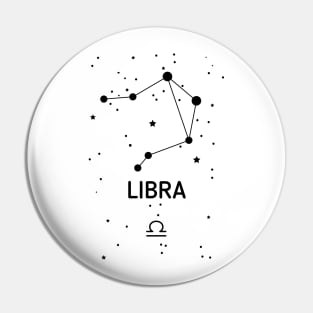 Libra Zodiac Sign Constellation (Black Print) Pin