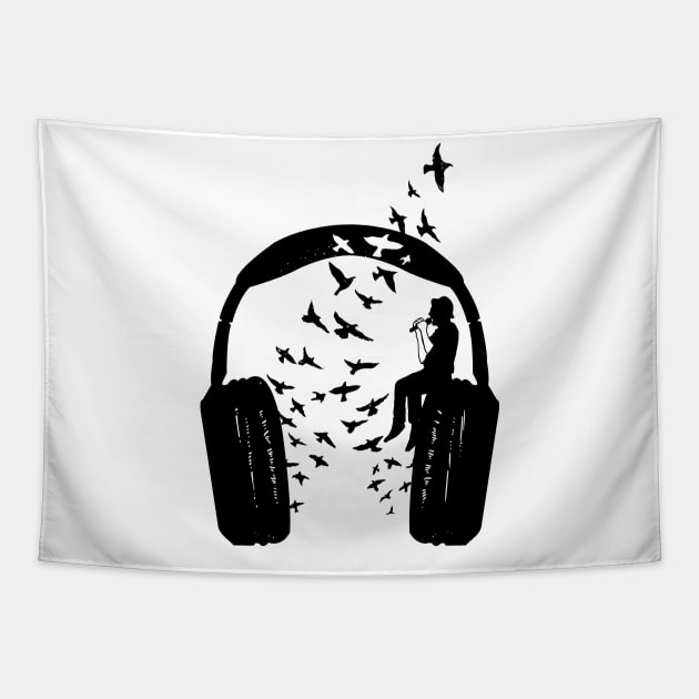 Headphone Singer Tapestry by barmalisiRTB