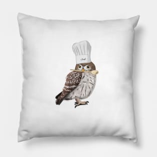 Little Owl Kitchen Chef Hat Cooking Funny Bird Pillow