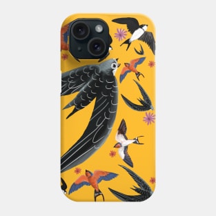 Swallows and swift pattern (Yellow) Phone Case