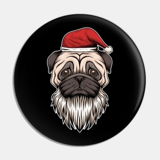 Cool Pug Santa Claus Pin