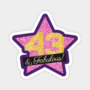 43rd Birthday Gifts Women Fabulous - Pink Gold Magnet