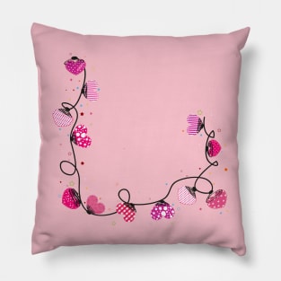 Pink hearts valentine's day doodle hearts Pillow