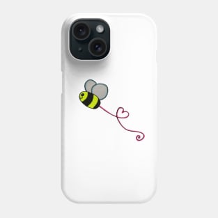 Cartoon bee with love heart Phone Case