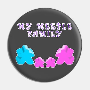 Meeple family 1 man 1 woman 2 girl Pin