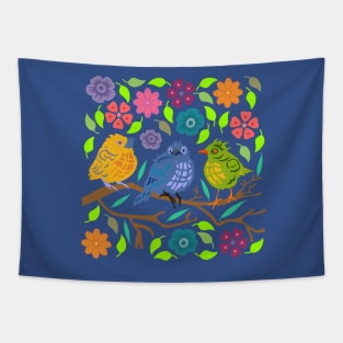 Three Birds on a Branch Tapestry