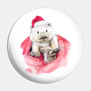 Christmas Wombat Pin