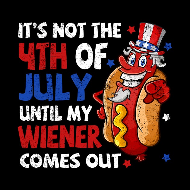 4th of July Funny Wiener Partying Grilling Fourth Humor Gift Hot Dog BBQ by Durhamw Mcraibx