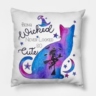 Witchy Cute Cat Pillow