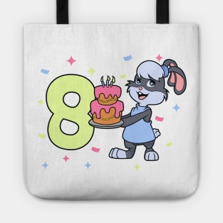 I am 8 with bunny - girl birthday 8 years old Tote