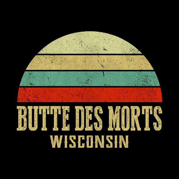 Butte Des Morts Wisconsin Vintage Retro Sunset by Curry G