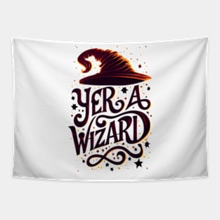 Yer a Wizard - Crimson Typography - Fantasy Tapestry