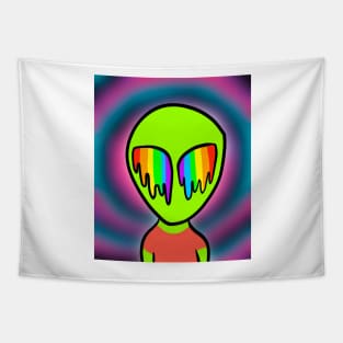 Trippy Hippie Alien Tapestry