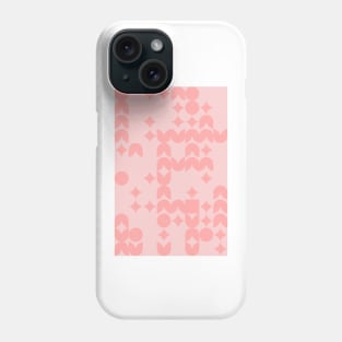 Girly Pinkish Geometric Pattern - Flowers & Stars #11 Phone Case