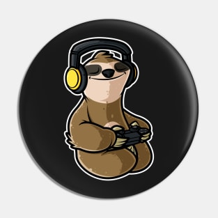 Video Games Nerd Sloth Gaming - Gamer Gift design Pin