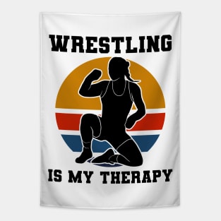 Wrestling Is My Therapy Tapestry