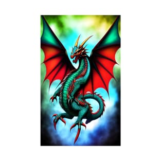 Kingdom Dragon Fire Turquoise T-Shirt