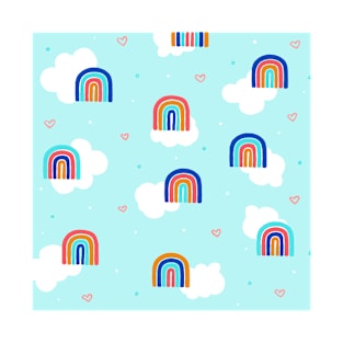 Colorful Rainbows and Clouds T-Shirt