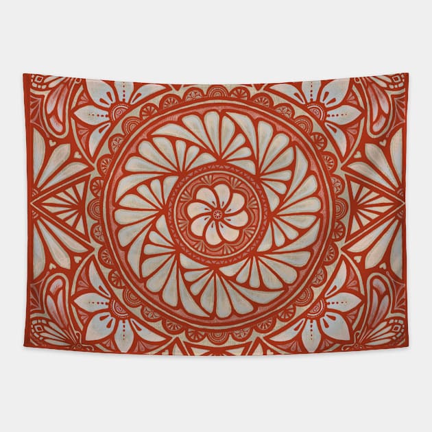 Pasifika burnt orange Tapestry by AprilAppleArt