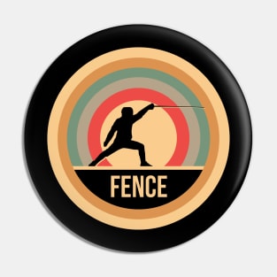 Retro Vintage Fencing Gift For Fencers Pin