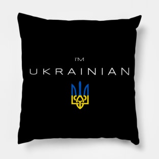 I am Ukrainian - I am from Ukraine Trident Flag Pillow