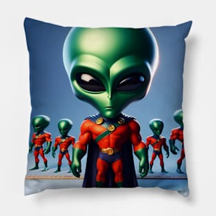 Martian Alien Caricature #13 Pillow