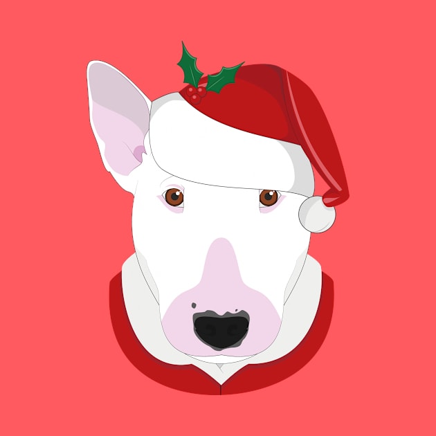 Bull Terrier Christmas Dog by JunkyDotCom