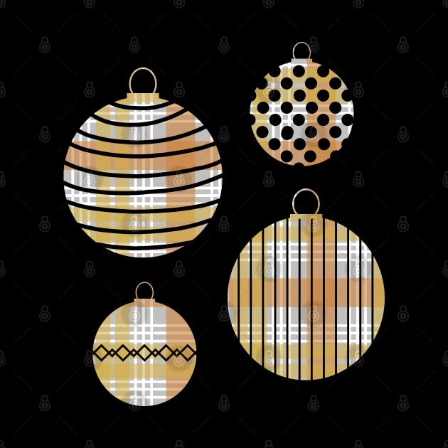 Metallic Tone Tartan Christmas Baubles by MacPean