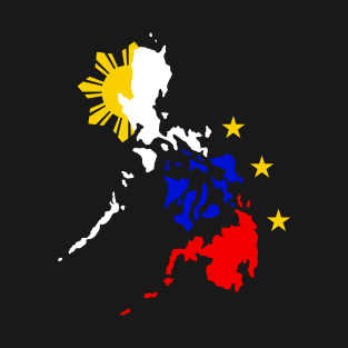 Philippine Map with 3 Stars and a Sun T-Shirt