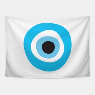 Evil Eye Symbol Light Blue Cyan Tapestry