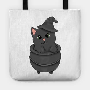 Black Cat in a cauldron Tote